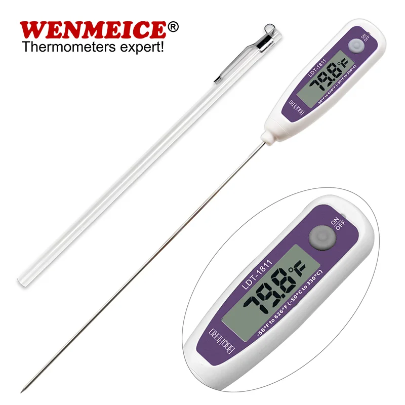 

WENMEICE Instant Read Meat Thermometer Ultra Fine Probe Digital Food Thermometer for Kitchen Cooking BBQ Milk Coffee Tool