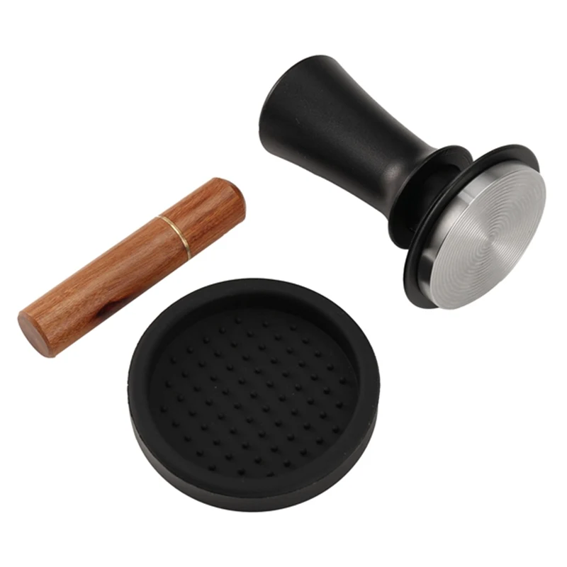 Coffee Espresso Tamper 51mm with WDT Tool Calibrated Spring Loaded, with Silicone Mat, for Espresso Coffee Machine-A07G