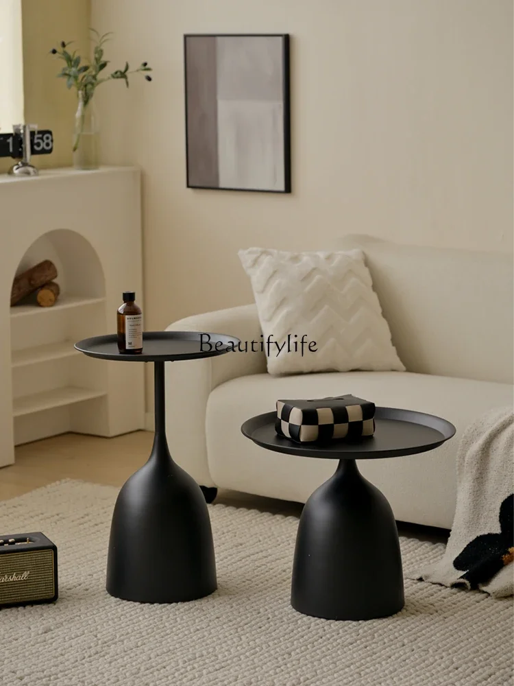 

Simple small apartment living room mini coffee table combination balcony round modern minimalist coffee table