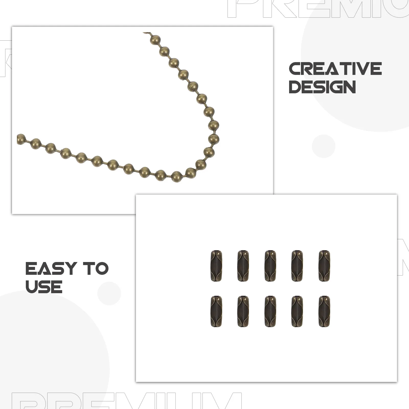 117.9inch Fan Pull Chain Decorative Beaded Ceiling Fan Chain Extender for Lamp Pulls Bedside Light Chains Metal Hanging