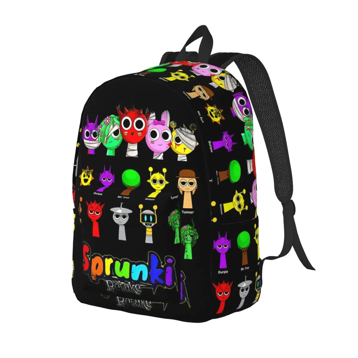 Sprunki Beats Team Classical Backpack Durable High School Funny Happy Music Game Daypack Men Women Laptop Computer Canvas Bags