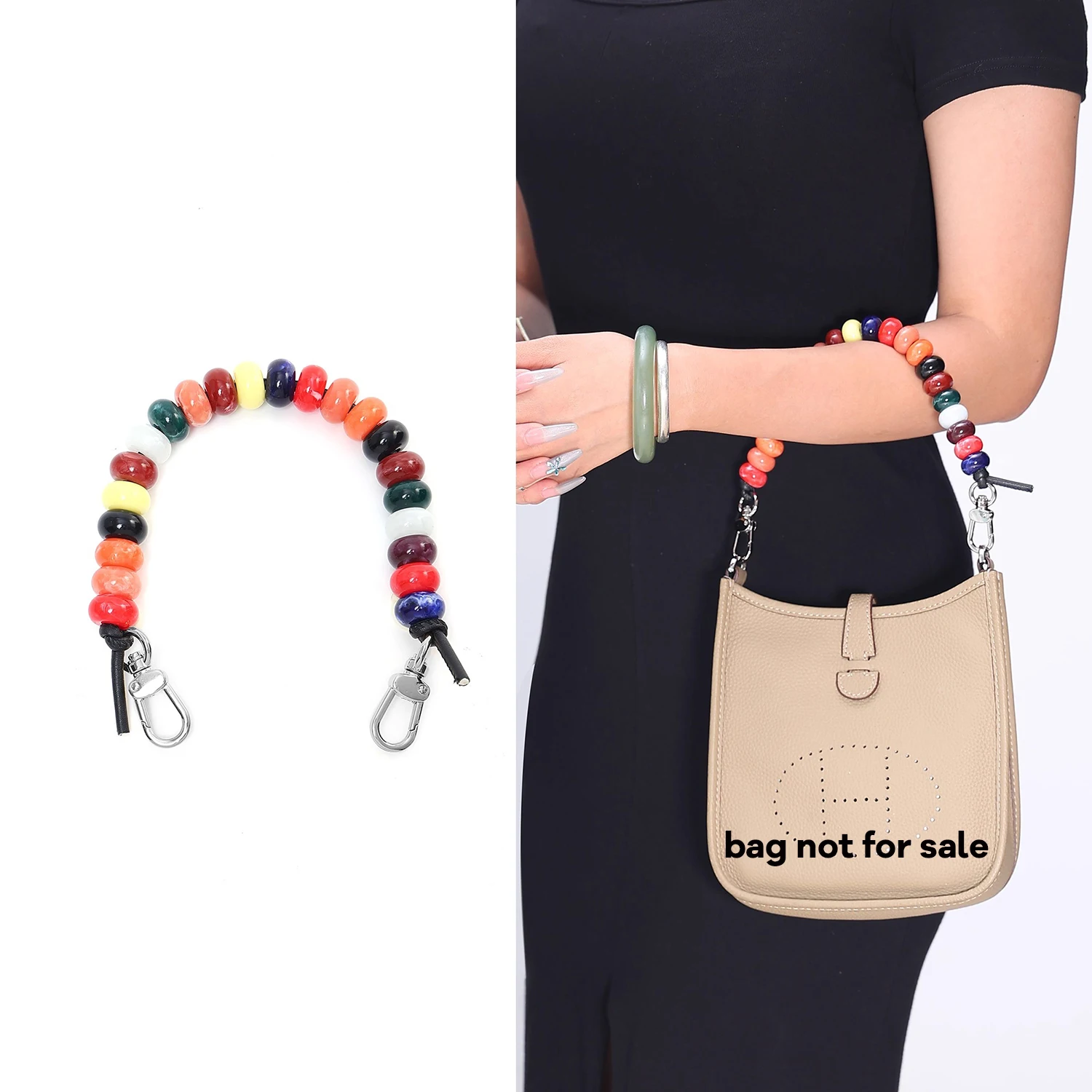 YU7 Beaded Decorative Chain for Evelyne Mini Bags Into Colorful Handheld Non Destructive Modification Shoulder Straps