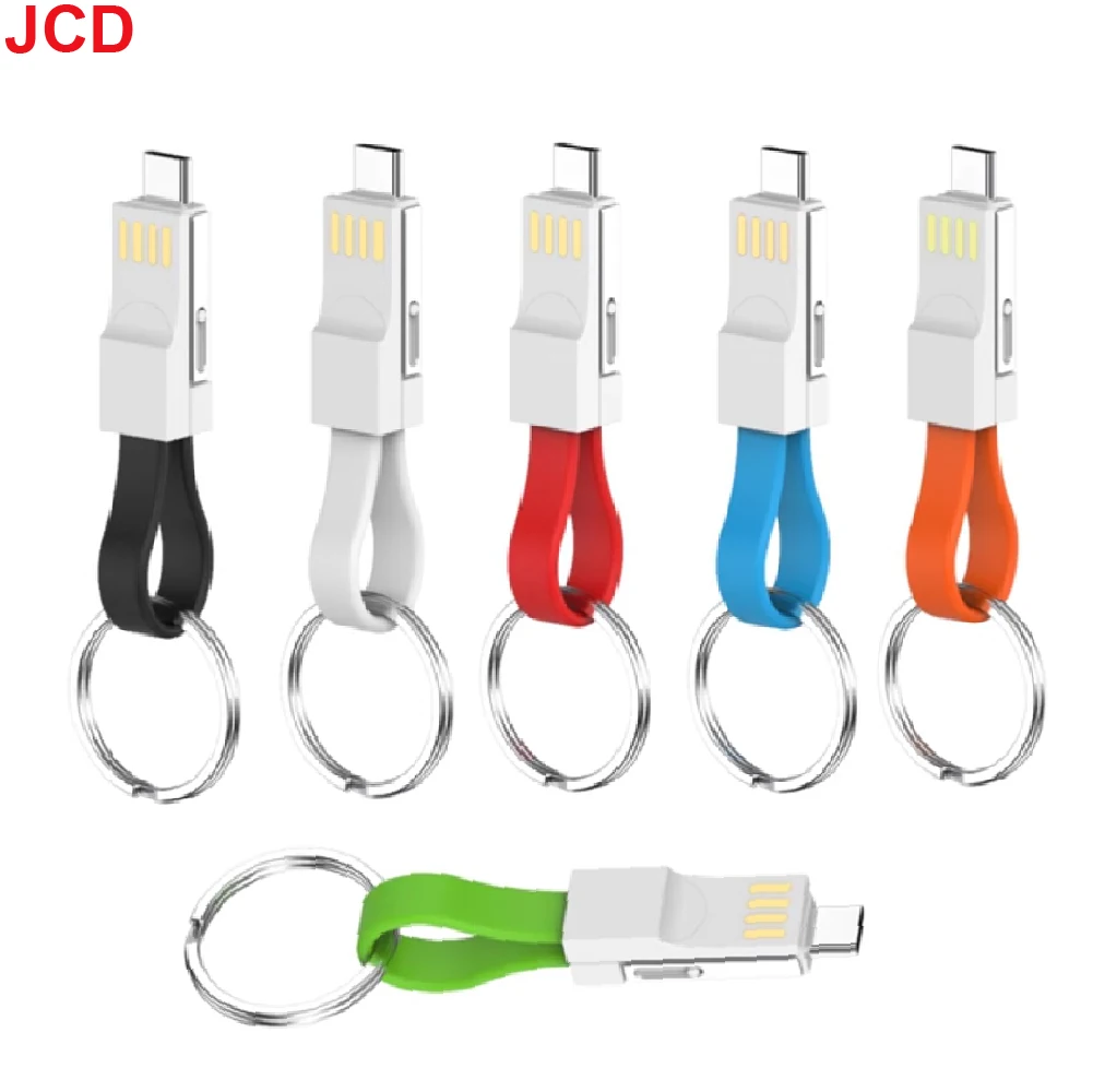 

3 in 1 Magnetic Key Chain Micro USB Type-C Lightning Data Charge Cable For iPhone Android Data Cable Charging Christmas Gifts
