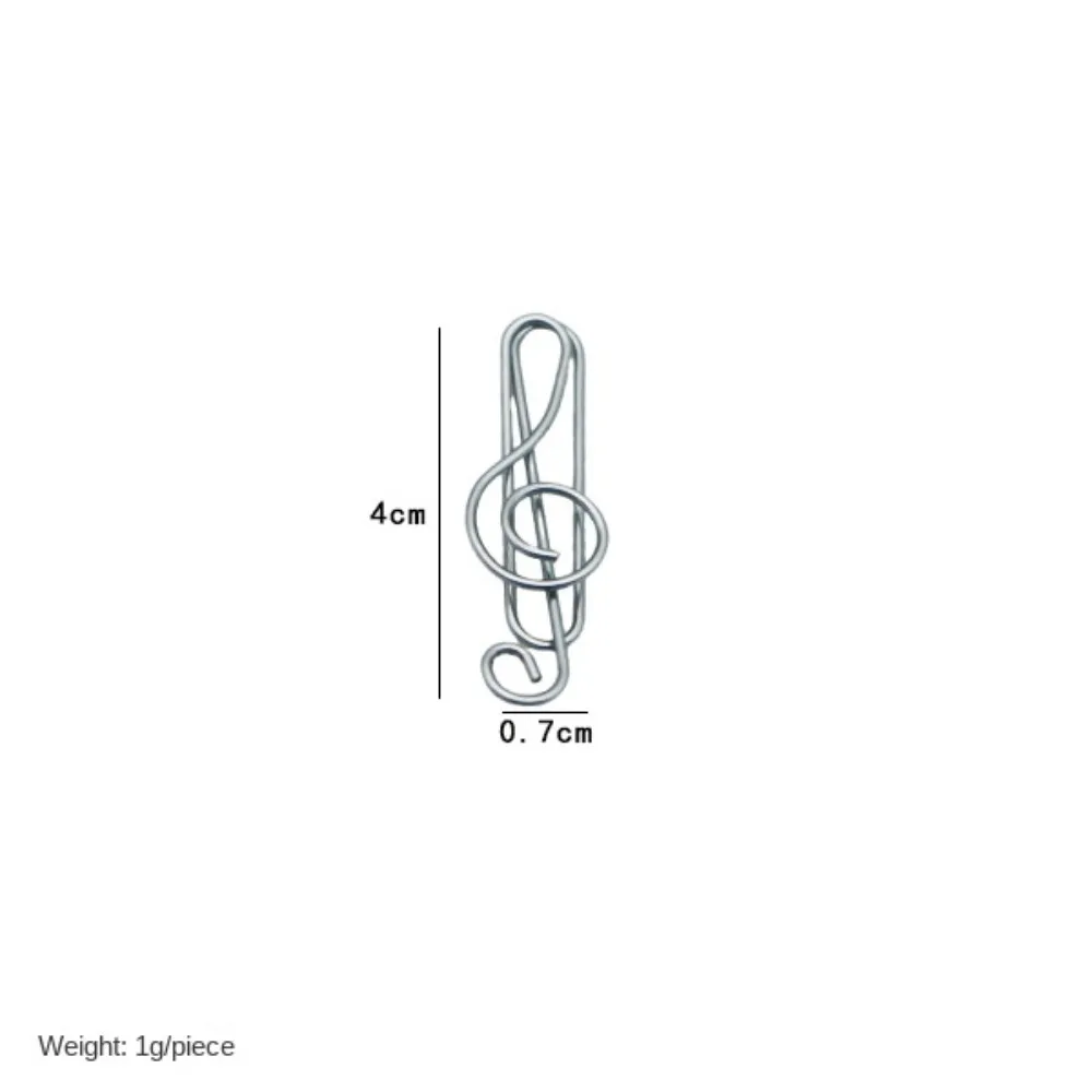 20PCS/Set Music Note Music Shape Paper Clips Metal Durable Music Note Metal Paper Clips Stationery Creative