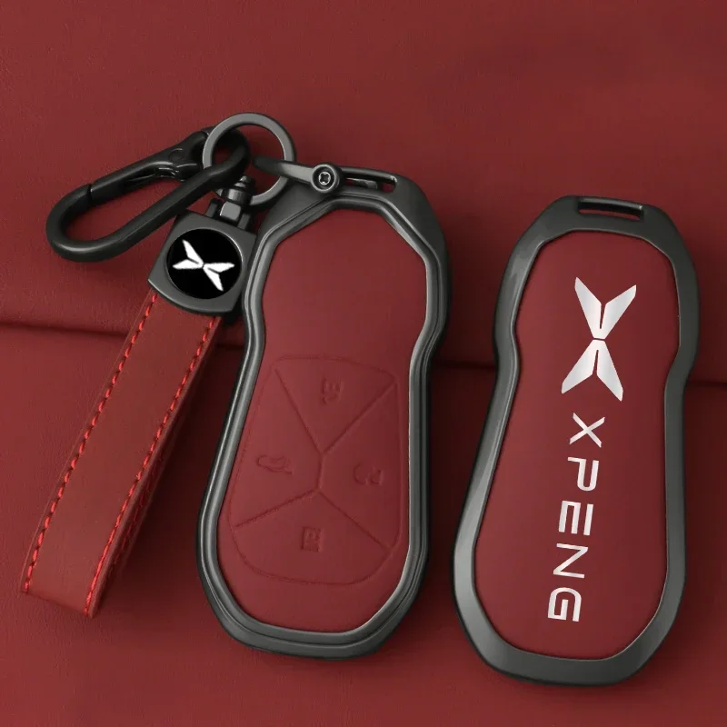 

Zinc Alloy Key Case Cover for Xpeng Xiaopeng P7 P5 P7i G3 G3i G9 G6 2021-2024 Protector Shell Keychain Car Accessories