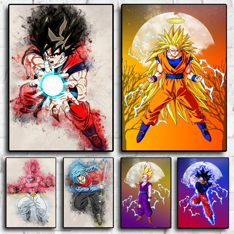 

Japanese Classic Anime Dragon Ball posters Goku Prints Decorative Wall Art Home Living Room Children's Bedroom Decor Action