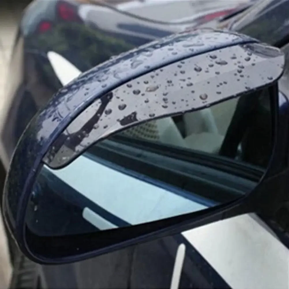 2pcs/Set Universal Flexible PVC Rearview Mirror Rain Shade  Car Back Mirror Eyebrow Rain Cover Car Acc Rainproof Blades