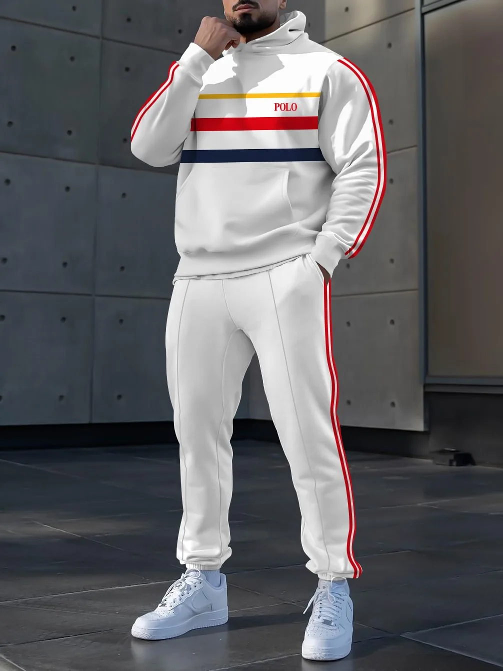 2024 New Spring and Autumn Printed Long Sleeve Hoodie Set with Loose Head and Hoodie Tracksuit Hoodies