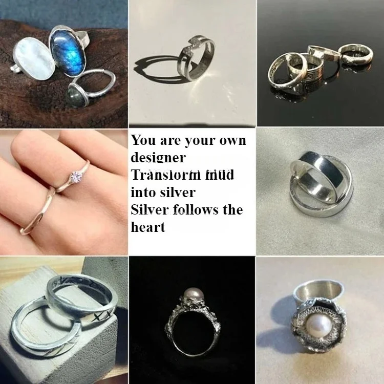 5/10/15g 99% Reines Silber-Tonwerkzeug-Set Handgefertigtes DIY Reines Silber-Tonwerkzeug für die Herstellung von Ringen, Anhängern, Ohrringen und Zubehörmaterialien – Detail 5