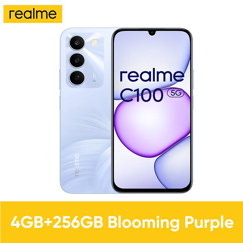 5G Smartphone Tellphone betaalbare mobiele telefoons 2026 realme C100 Europa Versie 2026 Nieuwe MediaTek Dimensity 6300 6.8'' 144Hz Display 6600mAh Batterij 45W Opladen 50MP AI Camera