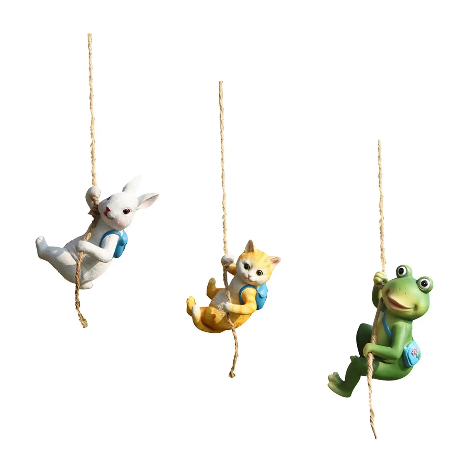 Unique and weather-resistant resin sculpture of a climbing animal figurine,
