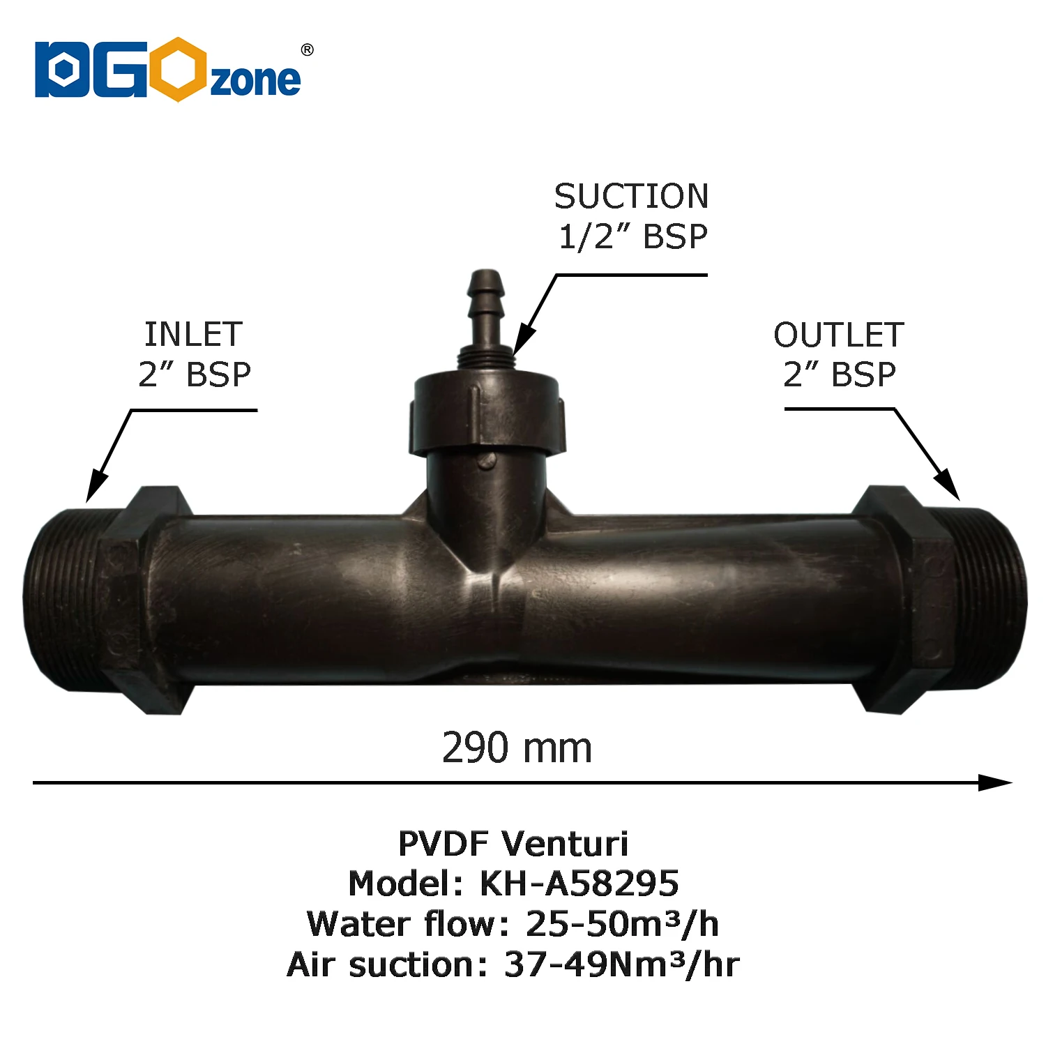 Imagem -06 - Pvdf Fertilizante Inalação Automática Venturi Mixer Tubo Rosca Externa Misturador de Água Kh-a58295