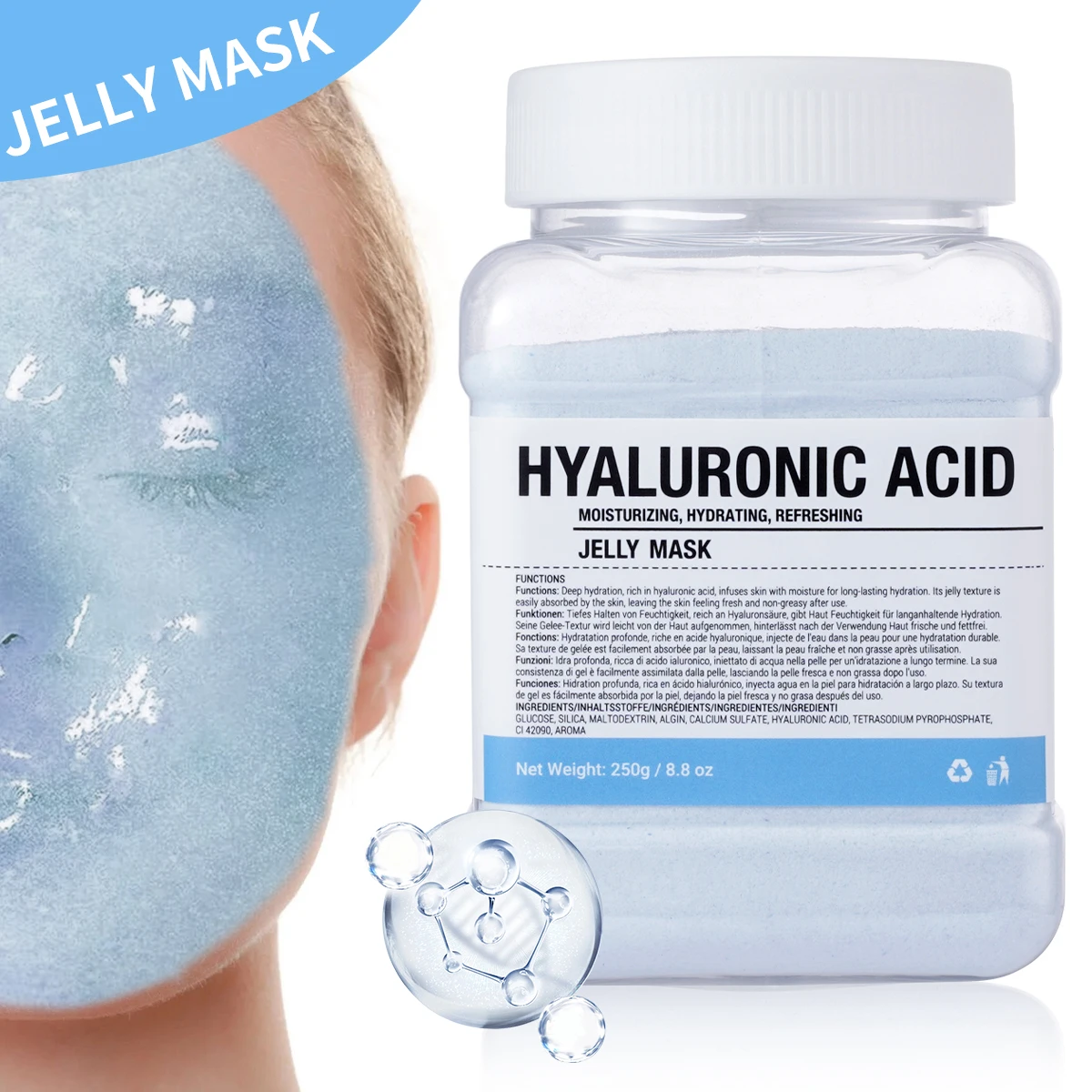 Mascarilla Facial de Gel de Rosas para una Piel Suave, Mascarilla Facial en Polvo, Hidratante y Nutritiva, Mascarilla de Gel Peel-Off