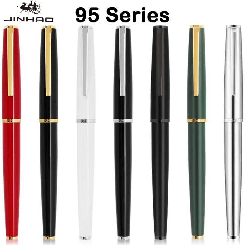 JINHAO 95 Metal Fountain Pen Retro Design Metal Material EF/F/M Nib Elegant Clip Writing Gift Stationery Office School Supplies