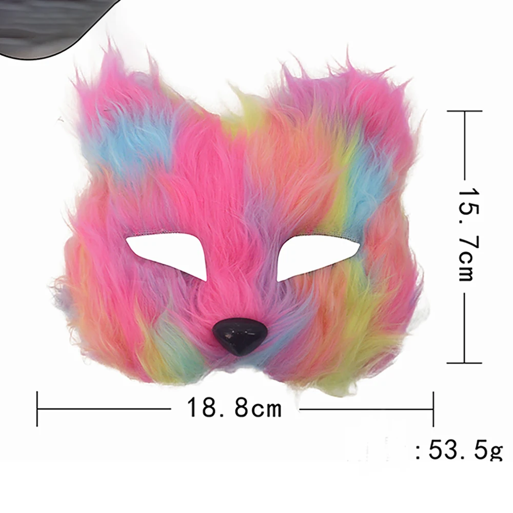 ฮาโลวีนสัตว์คอสเพลย์รูปสุนัขจิ้งจอกครึ่งหน้าหน้ากากตาแมวน่ารักสัตว์หน้ากากคริสต์มาสปาร์ตี้คาร์นิวัลบทบาทเล่นเครื่องแต่งกายอุปกรณ์ประกอบฉาก