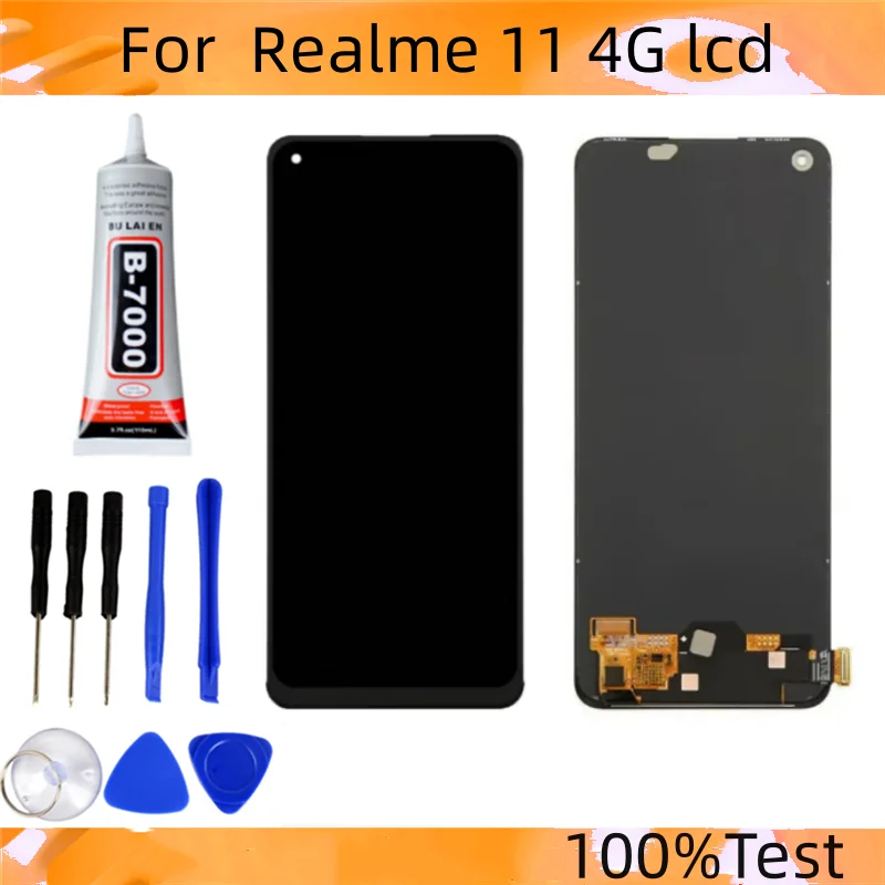 AMOLED LCD for 6.4 inches OPPO Realme 11 4G RMX3636 LCD Touch Screen Digitizer Assembly with Repair Tool and Glue for realme 11