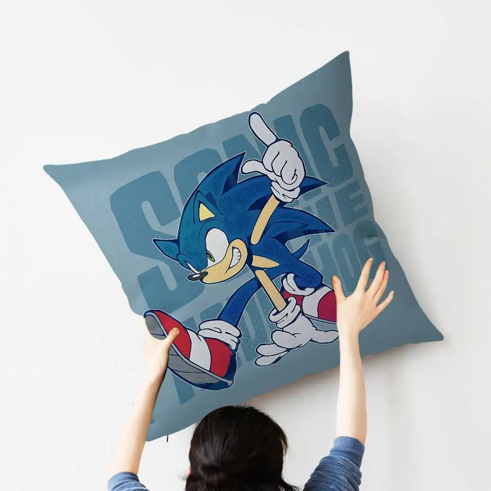 Cartoon S-Sonics Personalized Pillow Cover Kids Bedroom Wild Party Decor Pillowcase kid Birthday shower Gift - view 3