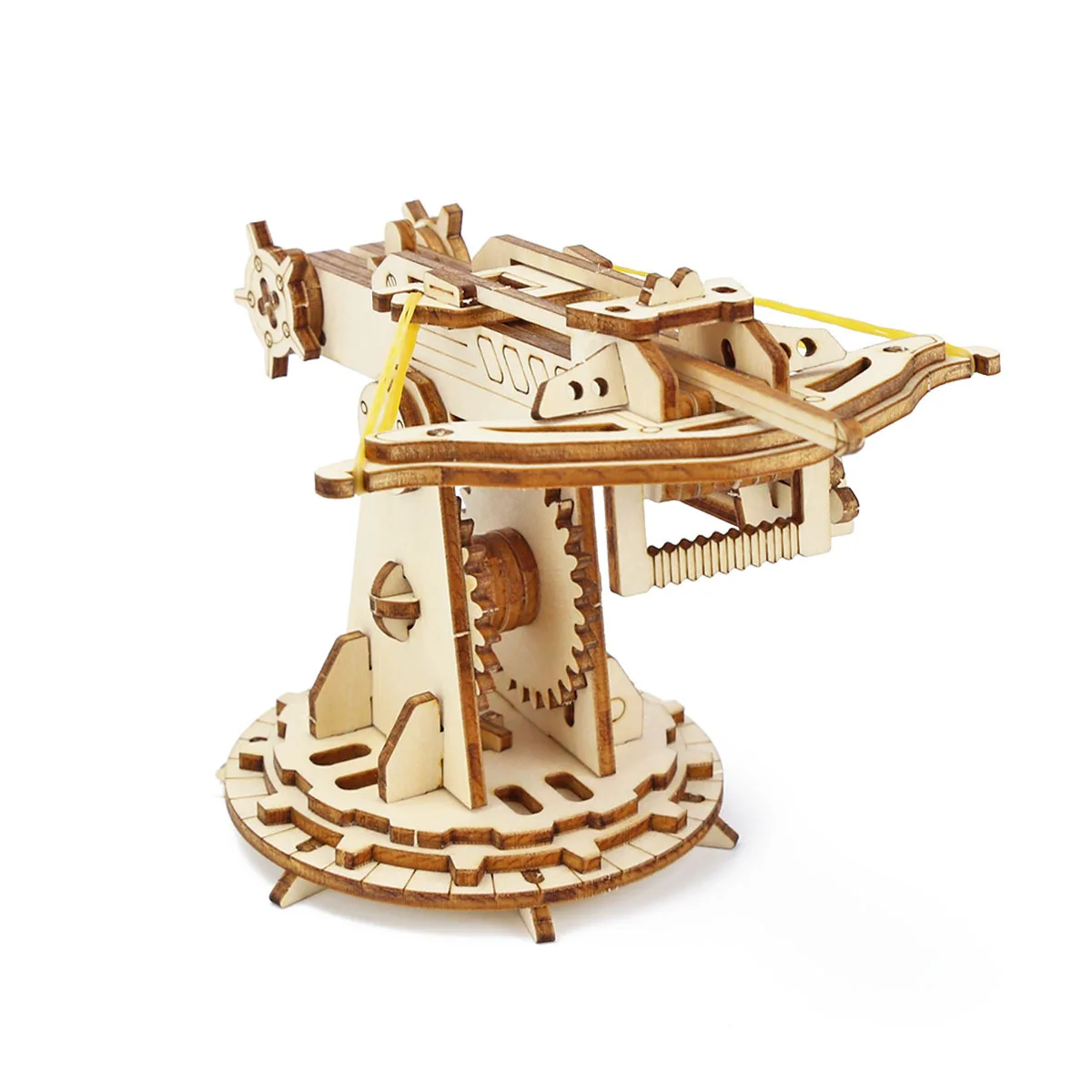 Wooden Puzzle Toy Rubber Band Launch Bow and Crossbow Handmade Creative Ornaments 3D Three-dimensional Puzzle