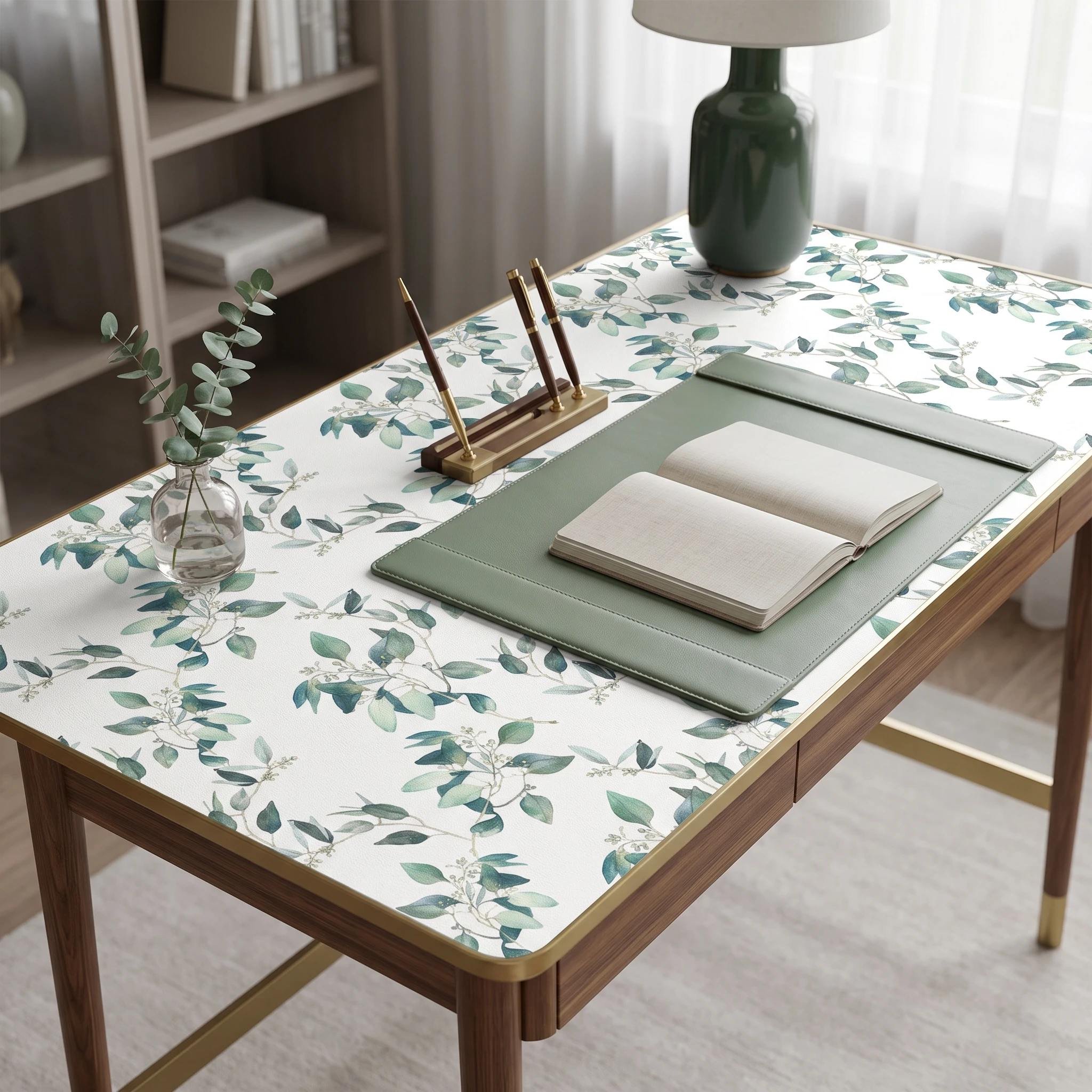 45cm Width Green Leaf Vinyl Peel And Stick Wallpaper Self Adhesive Removable Waterproof Contact Paper for Furniture Renovation
