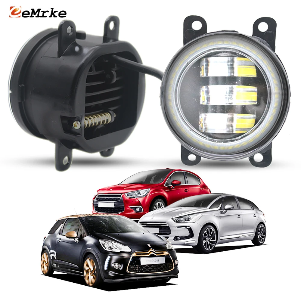 

Led Fog Light DRL with Lens 40W for DS 3 4 5 DS3 DS4 DS5 2009-2018 Angel Eye Ring Front Bumper Work Width Indicator Lights