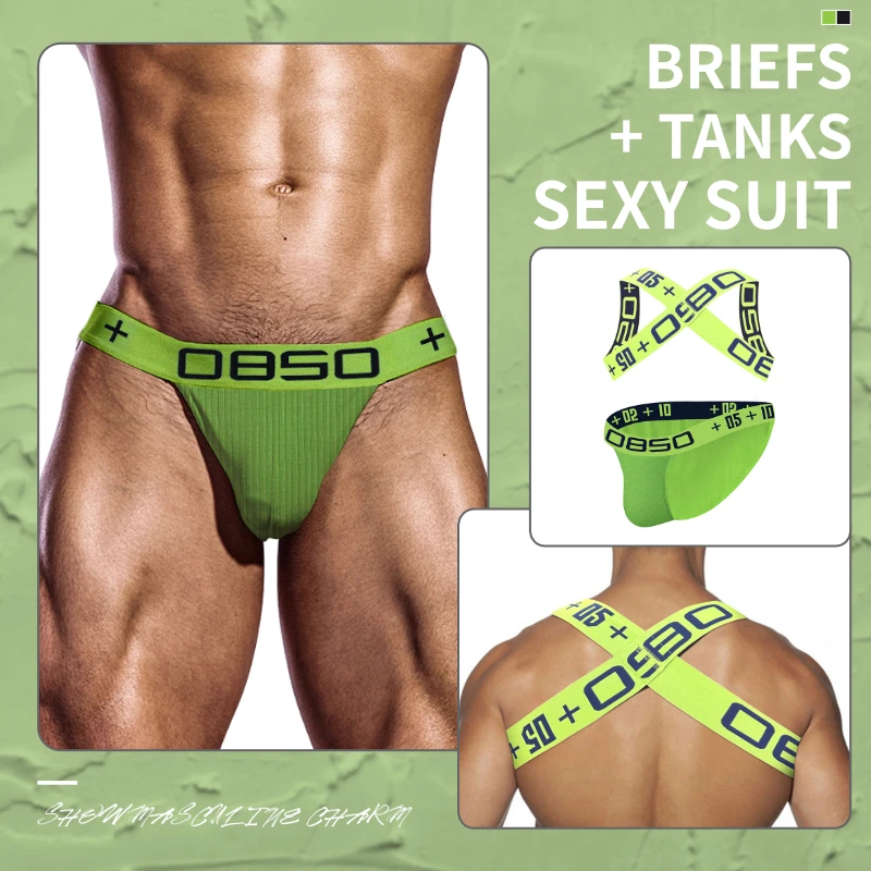 CMENIN القطن مثير الرجال الملابس الداخلية تنفس Stringi سيسي الرجال ملخصات و تانك القمم مجموعة حزام رياضي سراويل رجل السروال ملخصات #3