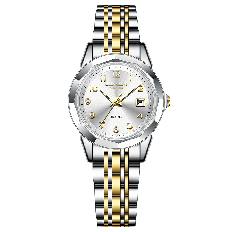 GUANQIN Women's Watches Casual Fashion Fine Steel Original Brand Quartz Wristwatch for Girl Waterproof Luminous Date GS19296 New