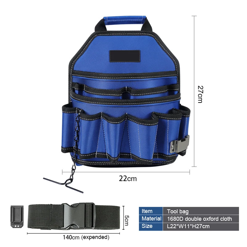 Thick Double Oxford Cloth Wear-resistent Multi Function Electrician Working Tool Bag Storage