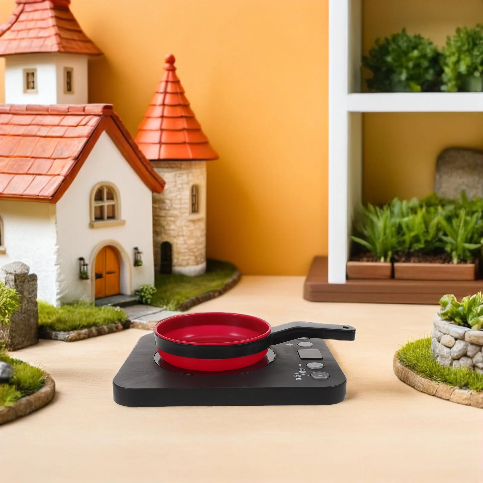 1 Juego de plástico para niños con cocina de inducción, sonido ligero, juego de simulación, aparato de cocina para niños, cocina, juego de simulación, cocina