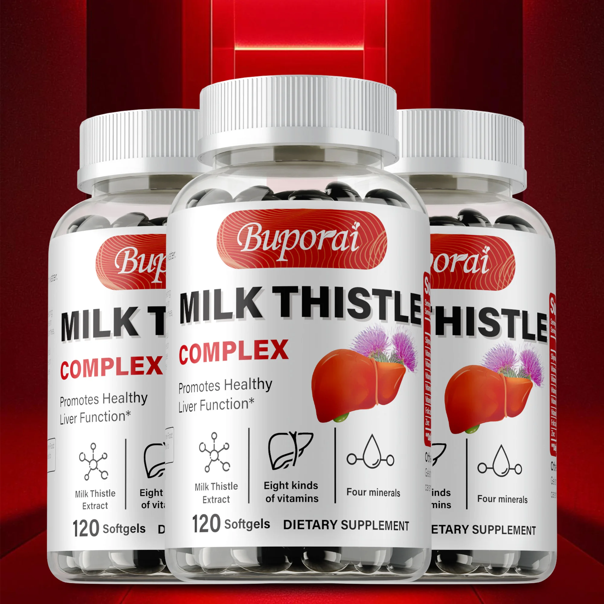 

Milk Thistle Capsules - Liver Cleansing, Antioxidant, Supports Kidney & Liver Health, Promotes Skin and Digestive Health