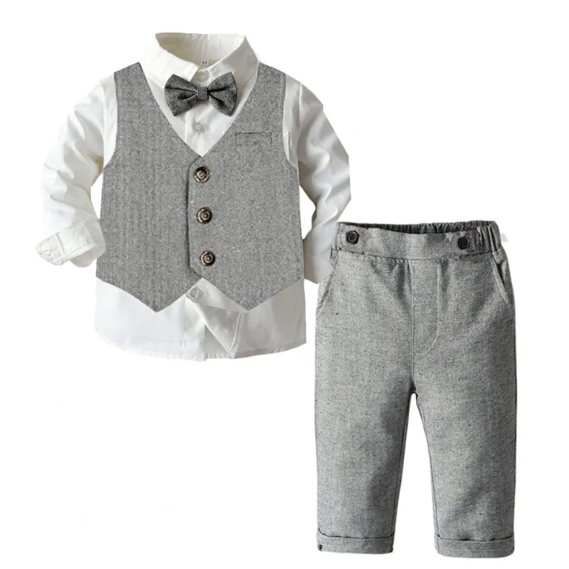 

Newborn Baby Boys Clothes Set Infant Gentleman Outfit Baby Formal Suspender Overalls Autumn Winter Long Sleeve Toddler Boy Suit