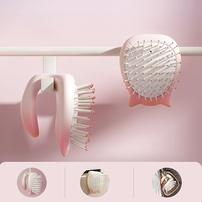 3D воздушная подушка с мультяшным котом, массажная женская кожа головы, специальные длинные волосы, вьющиеся волосы, артефакт, домашняя пушистая расческа, расческа с подушкой безопасности