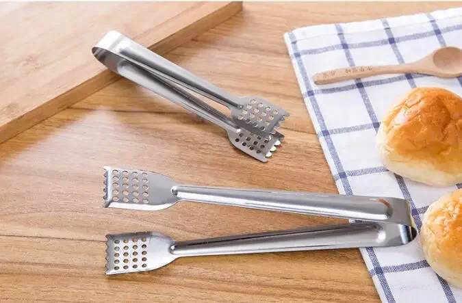 

Stainless steel Food Tongs BBQ Tongs Stainless Steel Handle Kitchen Tongs Lock Design Barbecue Clip Clamp NX 031