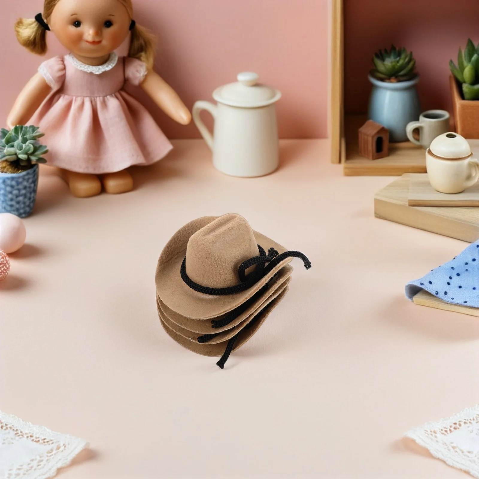 

4 шт. мини-ковбойские шляпы, крошечная ковбойская шляпа в западном стиле для поделок, декоративные вечерние топперы для торта, крошечные цилиндры для поделок