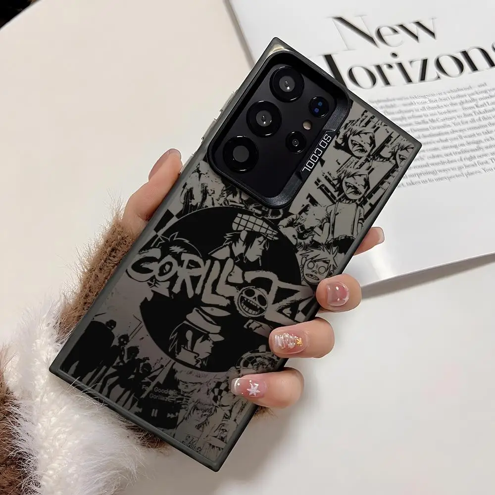 الاتجاه G-GorillazS أنيمي قضية الهاتف لسامسونج غالاكسي S25 حافة S24 S23 S22 S21 S20 الترا فوندا سيليكون غطاء فضي