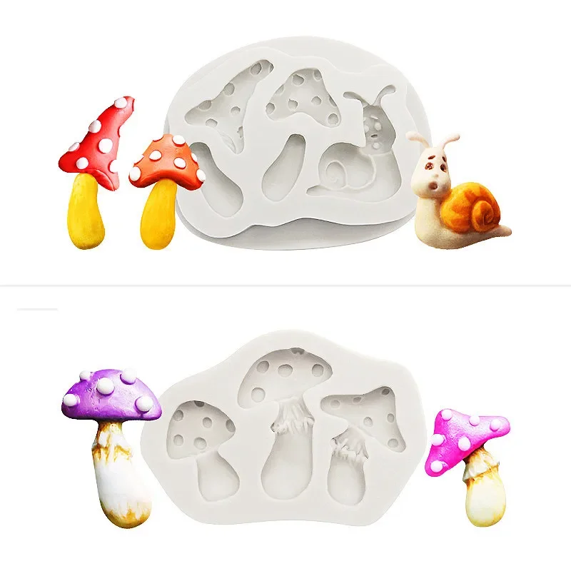 Lovely Mushroom Shape, Silicone Fondant Cake Molds Fondant Decoration Soap Chocolate Mould for the Kitchen Baking Cake Tool