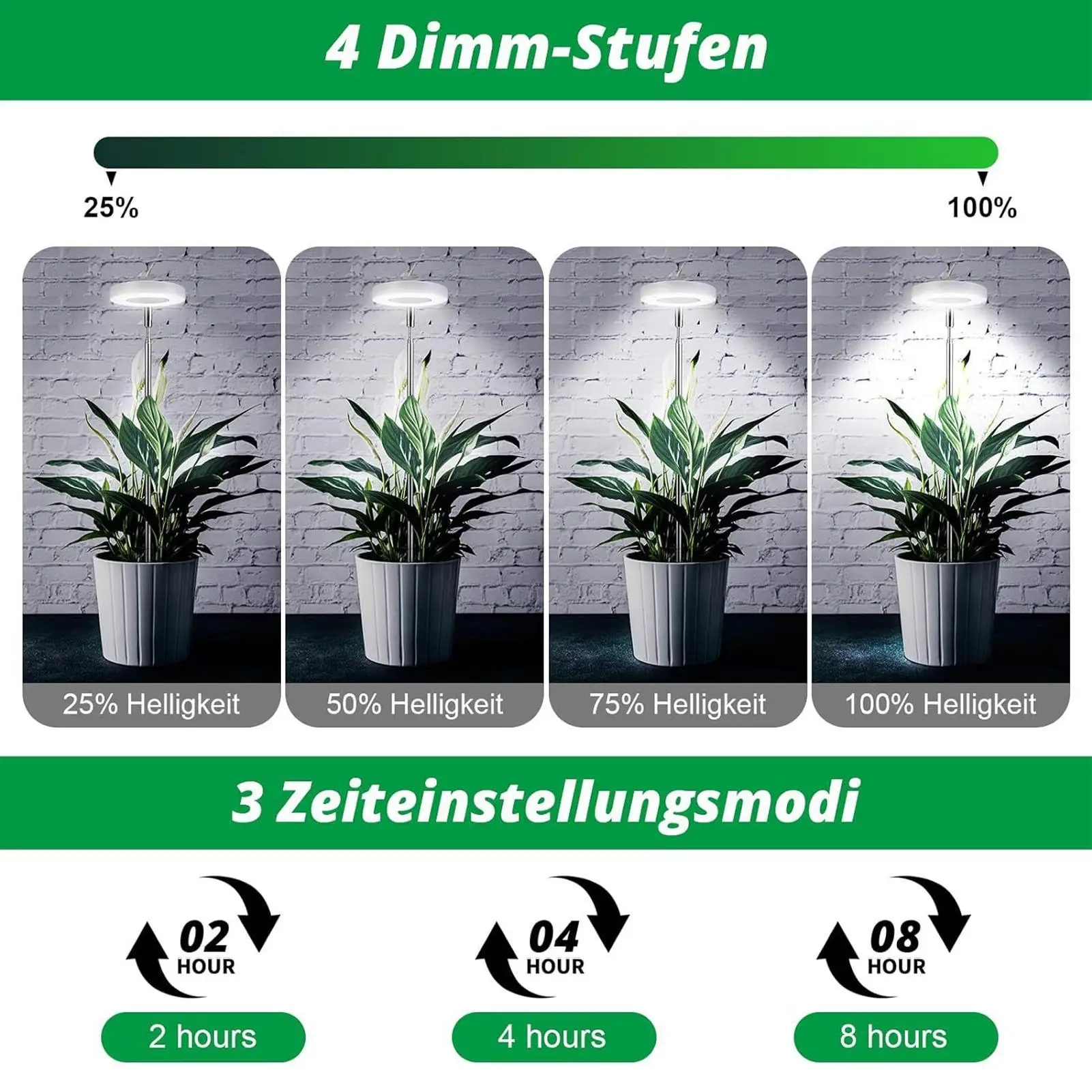 LED Grow Light Plant Grow Light 4-Level Dimmable LED Lamp For Hydroponics Bonsai Care Vegetable Farming Greenhouse Flower Growth