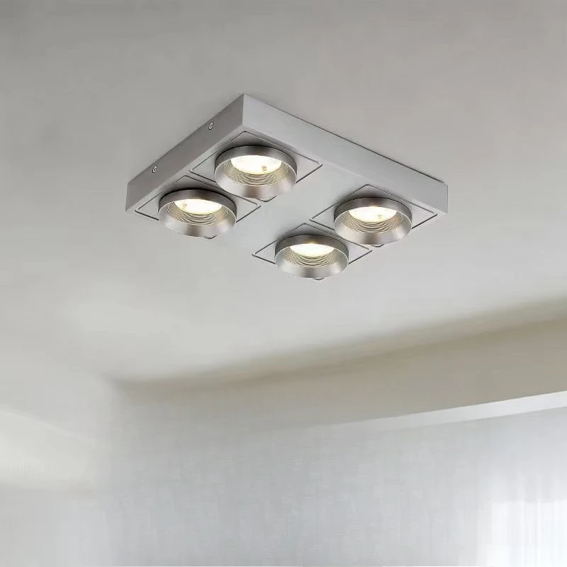 Surface-mounted spotlights square anti-glare double-headed four-headed entrance living room ultra-thin ceiling ceiling daring no