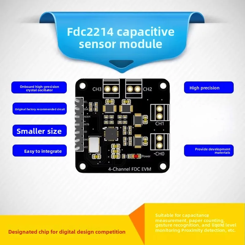 FDC2214 Module Capacitive Sensor Electronic Design Competition Gesture Recognition Paper Counting Liquid Level Measurement
