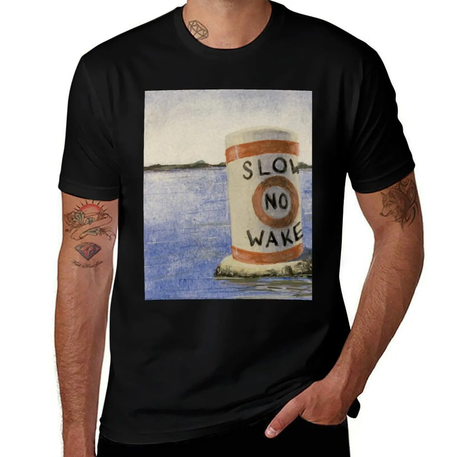 Slow No Wake Buoy T-Shirt Work Casual Loose Fit T-Shirt
