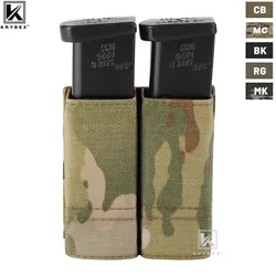 KRYDEX Tactical 9mm Double Magazine Pouch Double-Stack .40 45 ACP Pistol Mag Holder Pouch Compatible with Duty Belt & MOLLE