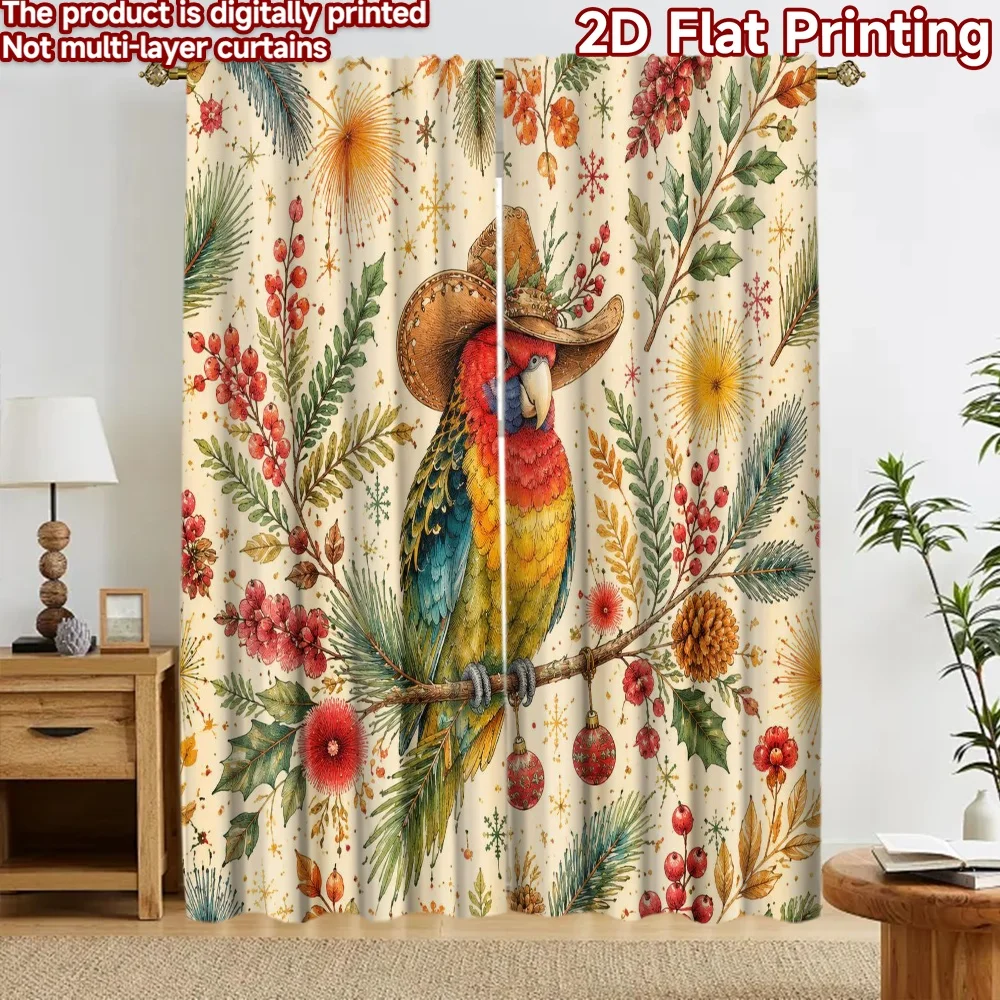 2D flat 2pcs Curtain Modern Minimalist Style Curtains Western Icons Digitally printed polyester Party & Holiday Decor for