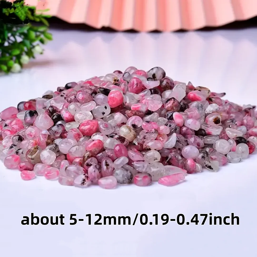 5-12 مللي متر زهر الكرز الوردي الطبيعي كريستال سحق الحجارة ، كريستال وردي سحقت الحجارة ، حجر الورد الوردي سحقت الحجارة