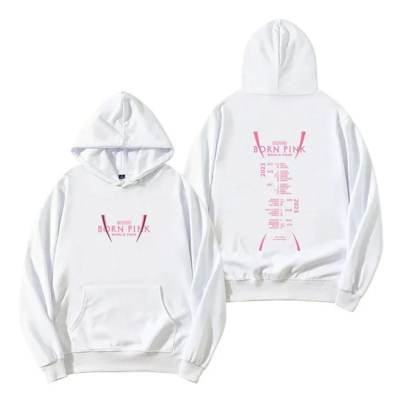 Unisex Sweatshirt Black Pink Girl Letters Printed Hooded Women Hoodies Y2K Casual Girl Pullover Korean Trend Clothes Tops