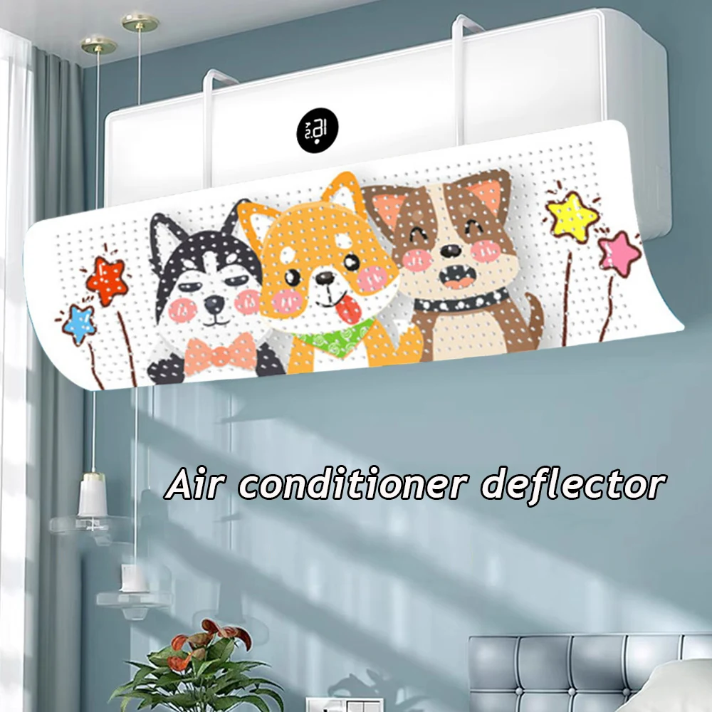 Anti Direct Blowing Adjustable Air Conditioner Wind Deflector Air Conditioning Windshield Air Conditioning Baffle Cartoon Print