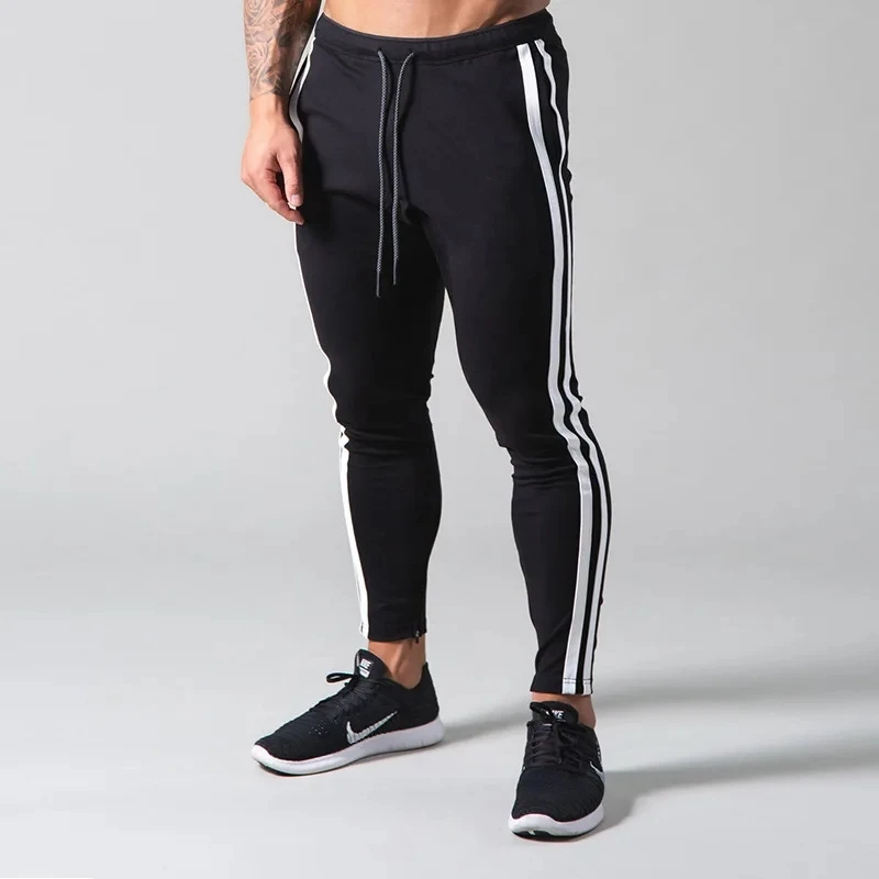 

2025 New Men's Sport Pants Fitness Pants Casual Sweatpants jogging trousers Zipper Small Leg Pants Running Training Pants