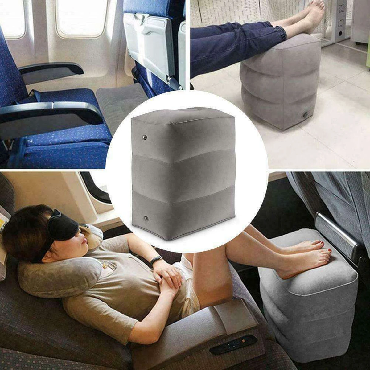 

Adjustable Three Layers PVC Kids Flight Sleeping Footrest Pillow Resting Pillow on Airplane Car Bus Travel Foot Rest Foot Pad