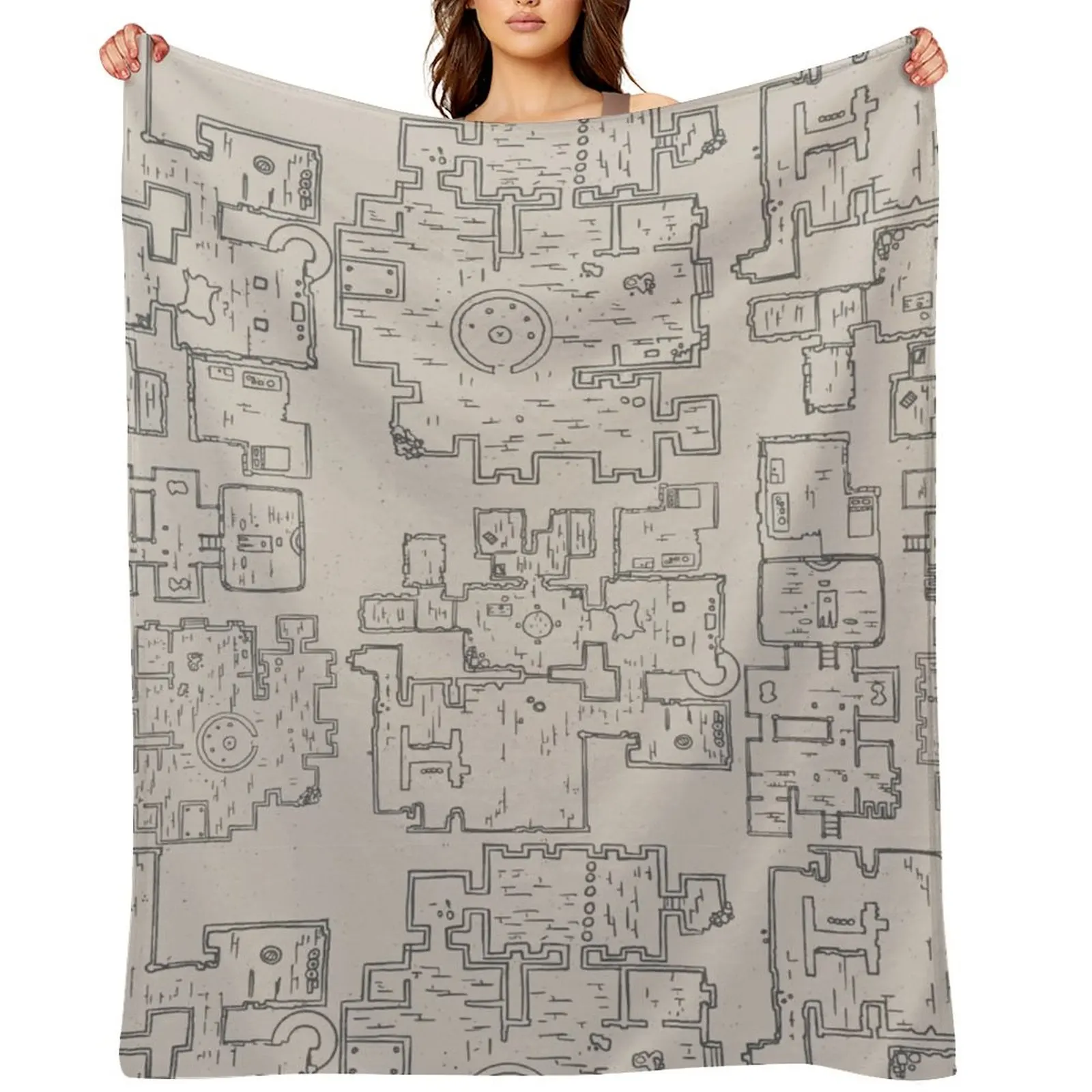 

Tabletop RPG - Dungeon Map Throw Blanket Giant Sofa Furrys Thermal blankets and throws Blankets