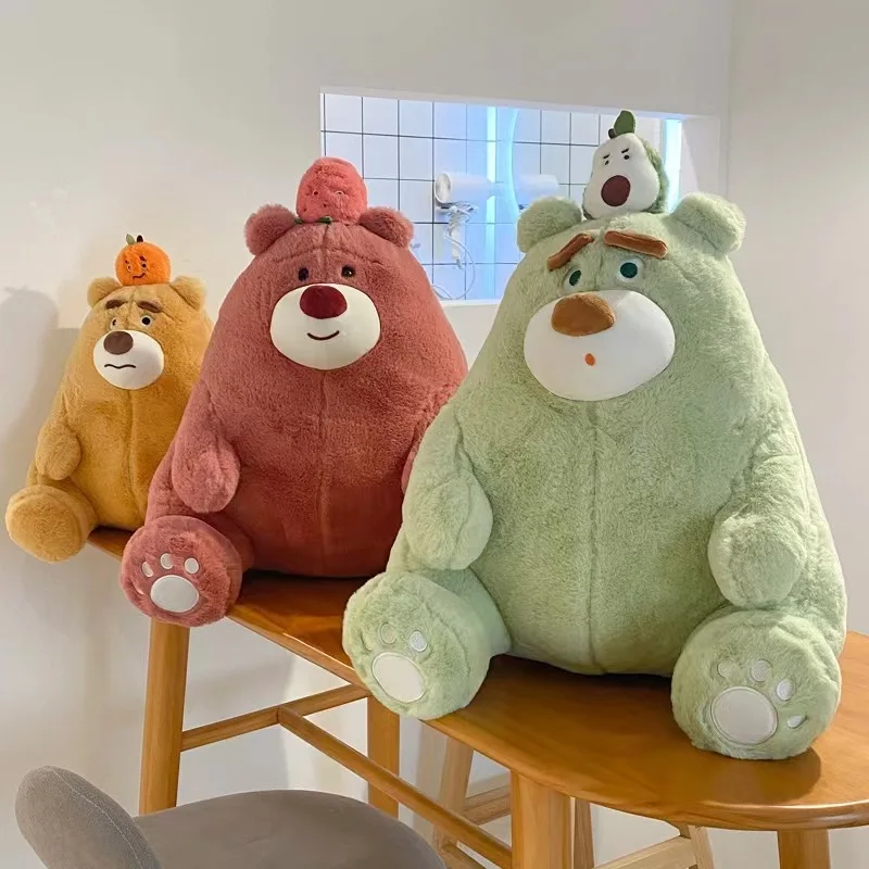 

Internet celebrity soft cute strawberry bear doll creative doll pillow fruit bear plush toy animal cushion back sofa avocado