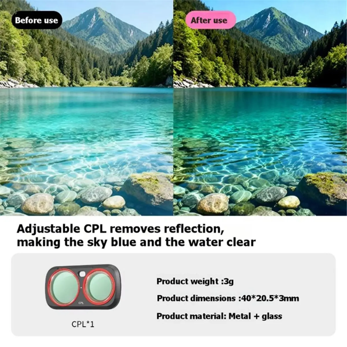 PHONE&GEAR Lens Filter for Luna Ultra Magnetic Quick-Swap CPL+VND-ND2-32 Filters HD Optical Glass Balance Color