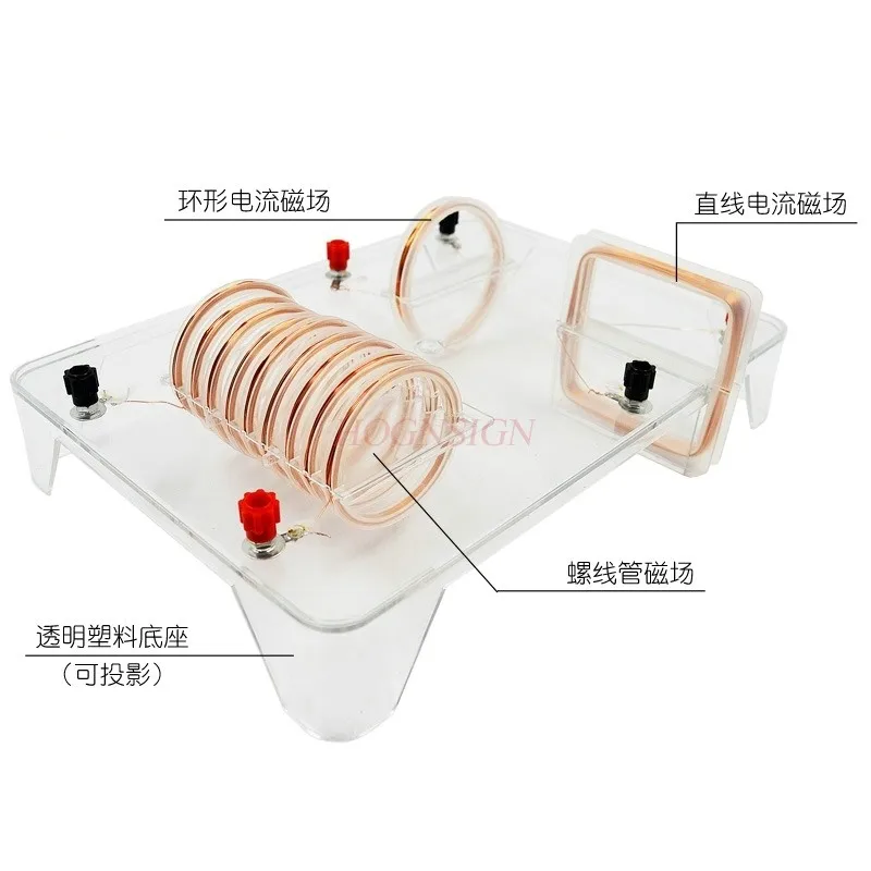 1set Current and magnetic field demonstrator, powered by a solenoid wire, generates a magnetic field coil